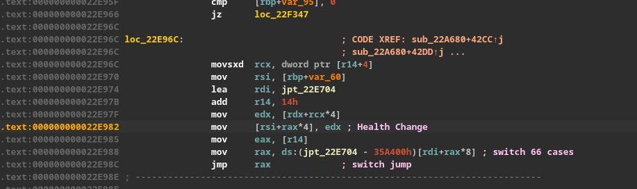 IDA 中 0x22E982 处的代码